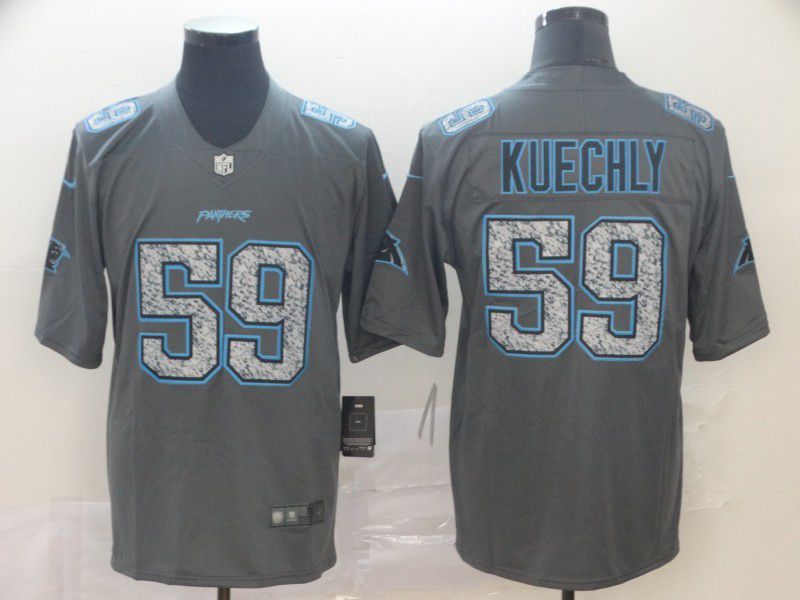 Men Carolina Panthers 59 Kuechly Nike Teams Gray Fashion Static Limited NFL Jersey